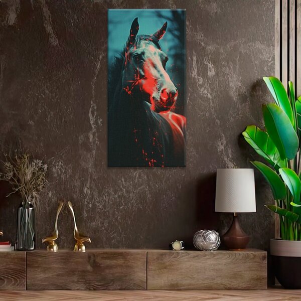 Obraz na plátne - Kôň v žiare noci - 30x60 cm