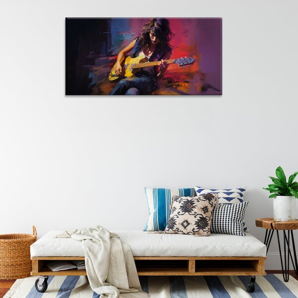 Obraz na plátne - S elektrickou gitarou - 60x30 cm