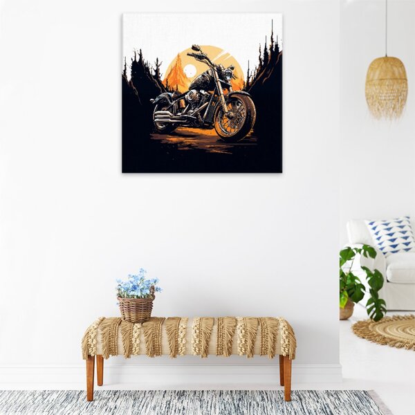 Obraz na plátne - Harley Davidson na ceste - 40x40 cm