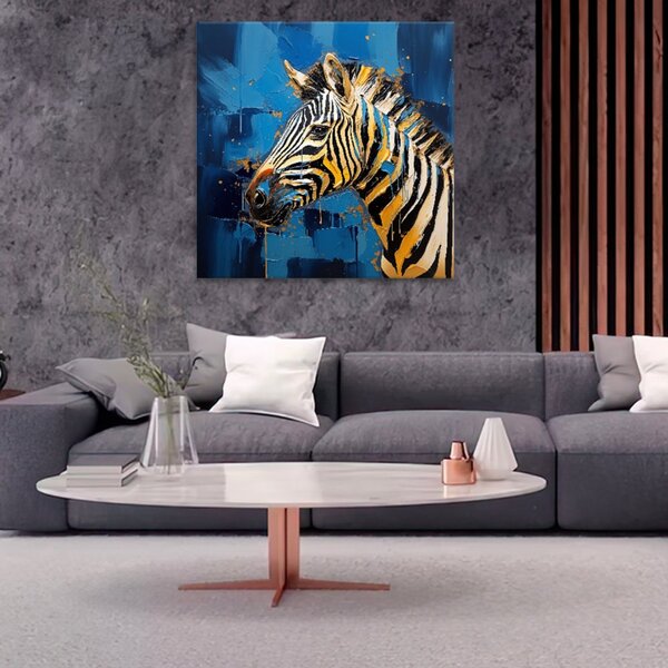 Obraz na plátne - Maľovaná zebra - 40x40 cm