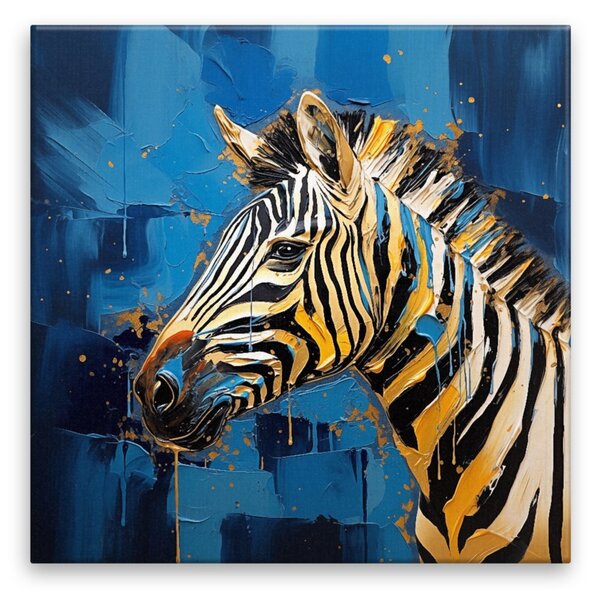 Obraz na plátne - Maľovaná zebra - 40x40 cm