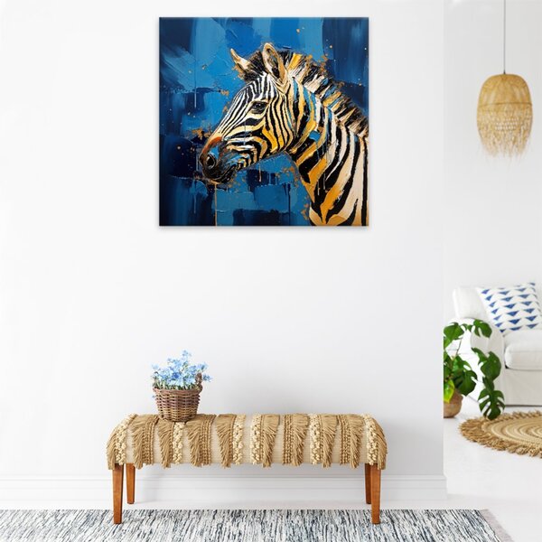 Obraz na plátne - Maľovaná zebra - 40x40 cm