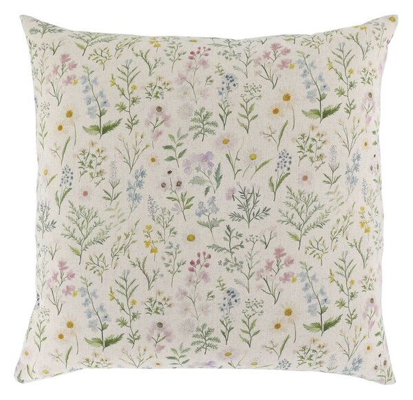 Ružová obliečka na vankúš s divokými kvetmi Aix Wild Flowers - 50*50 cm - Chic Antique