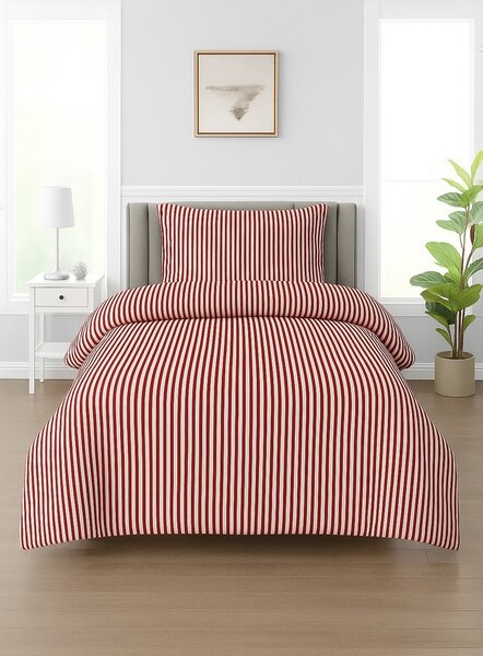 Didatex ČERVENÝ PRÚŽOK bavlnené obliečky DeLuxe Obsah balenia: Štandardný rozmer 1x 140x200 + 1x 70x90