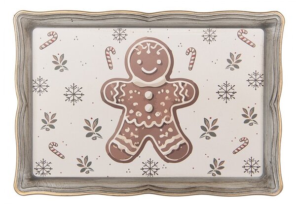 Plastový podnos tácka s perníčkom Gingerbread Magic - 31*22*2 cm - Clayre & Eef