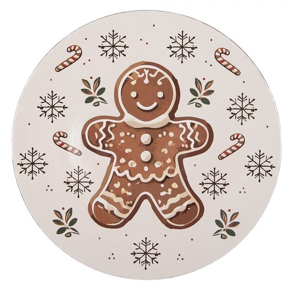 Plastový tanier s perníčkom Gingerbread Magic - Ø 33*1 cm - Clayre & Eef