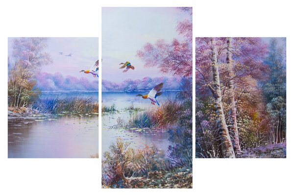 Obraz - Prichádza jeseň, olejomaľba (90x60 cm)
