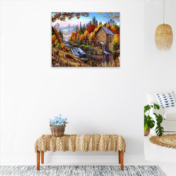 Obraz na plátne - Mlyn v prírode - 50x40 cm