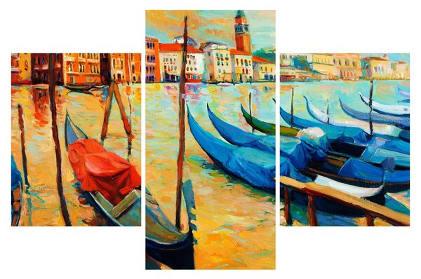 Obraz - Prístav v Benátkach (90x60 cm)
