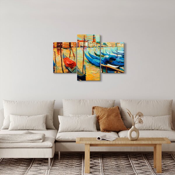Obraz - Prístav v Benátkach (90x60 cm)