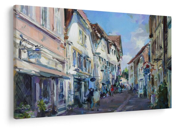 Obraz - Ulička starého mesta, akrylová maľba (90x60 cm)