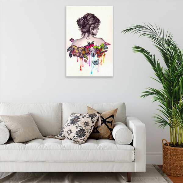 Obraz na plátne - Žena s motýlími krídlami - 40x60 cm