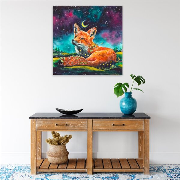 Obraz na plátne - Líštička na poliance - 40x40 cm