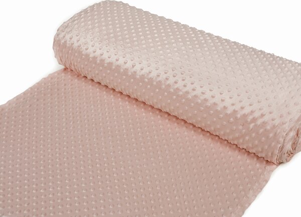 Detská látka Minky 3D bodky MKP-024 Tmavo béžová - šírka 150 cm
