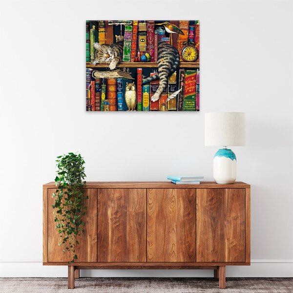 Obraz na plátne - Relax v knižnici - 50x40 cm