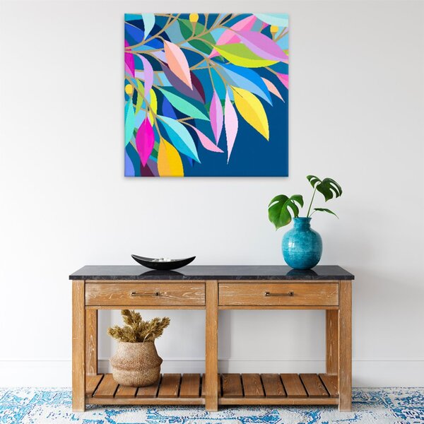 Obraz na plátne - Dúhové lístie - 40x40 cm