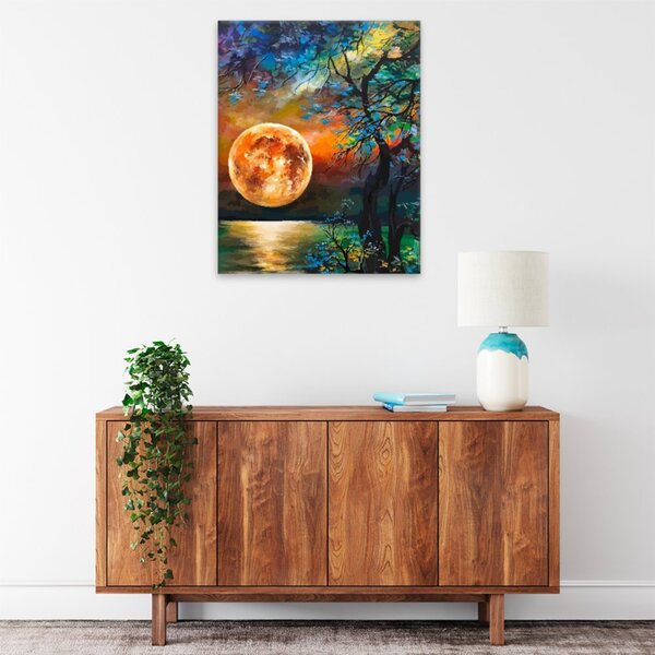 Obraz na plátne - Spln v ohnivej žiare - 40x50 cm