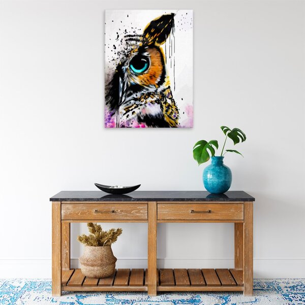 Obraz na plátne - Abstrakcia sovy - 30x40 cm