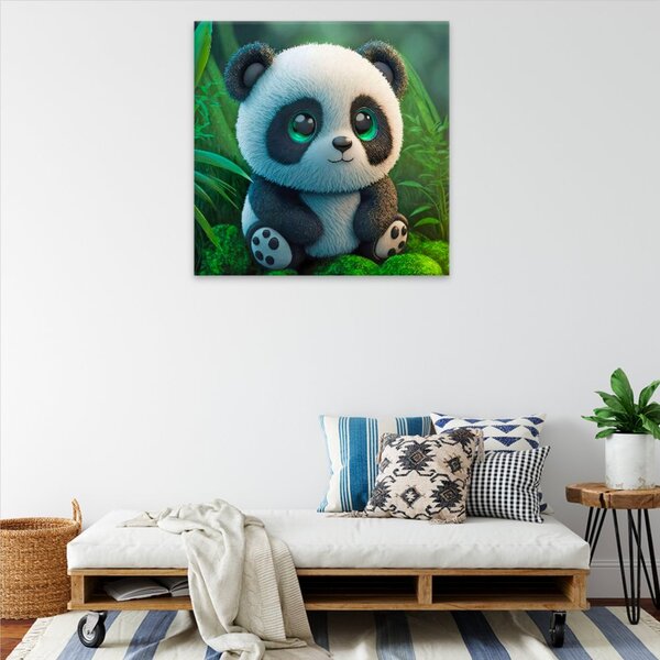 Obraz na plátne - Plyšová panda - 40x40 cm