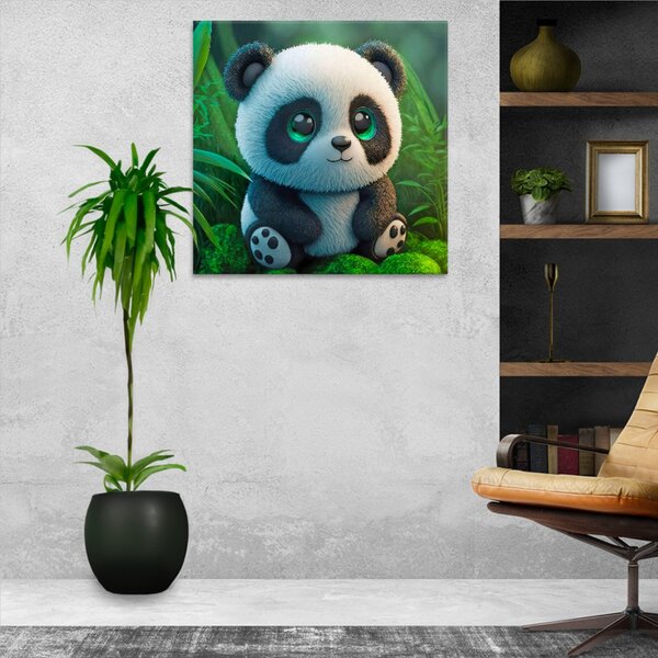 Obraz na plátne - Plyšová panda - 40x40 cm