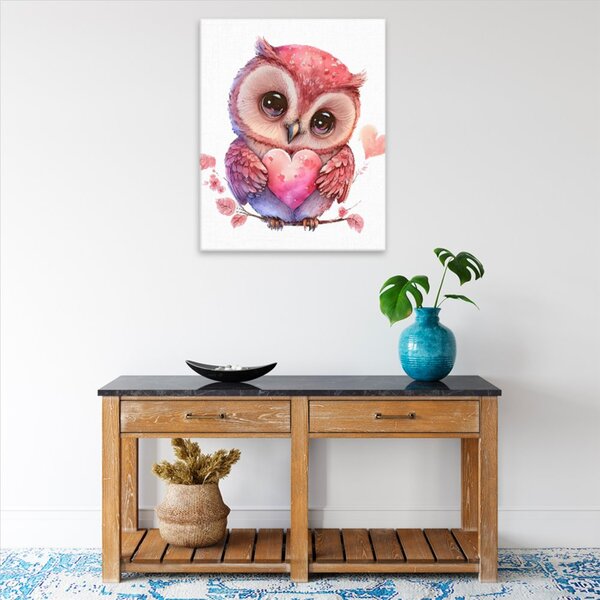 Obraz na plátne - Sova so srdcom 02 - 40x50 cm