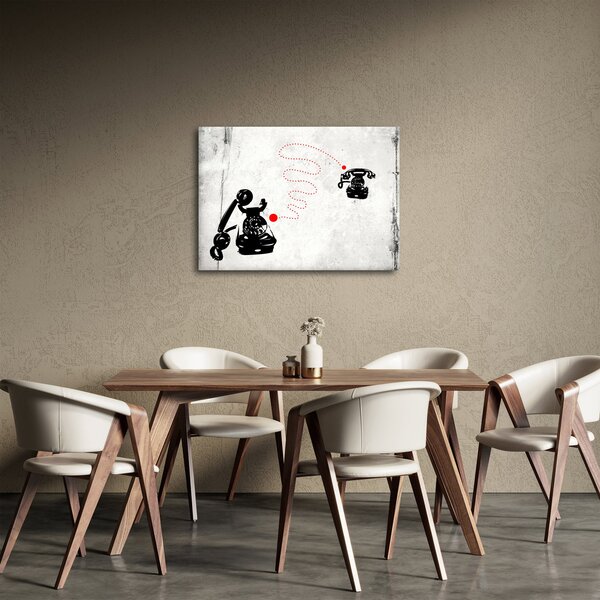 Obraz - Kresba telefónu na štýl Banksyho (70x50 cm)