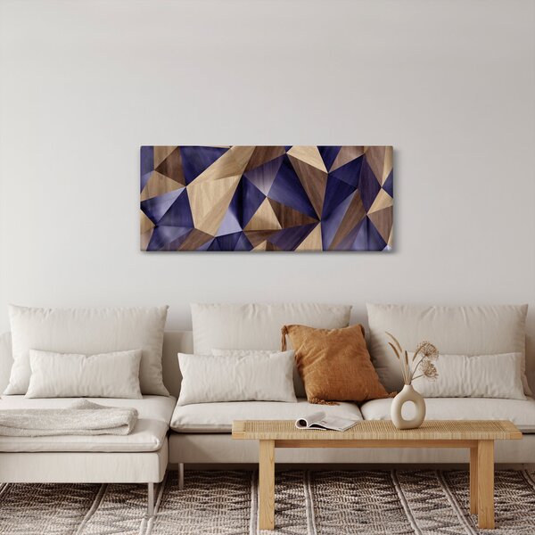 Obraz - 3D drevené trojuholníky (120x50 cm)