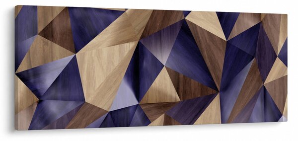 Obraz - 3D drevené trojuholníky (120x50 cm)