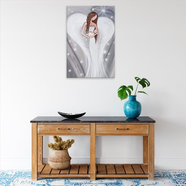 Obraz na plátne - Anjel s bábätkom - 40x60 cm