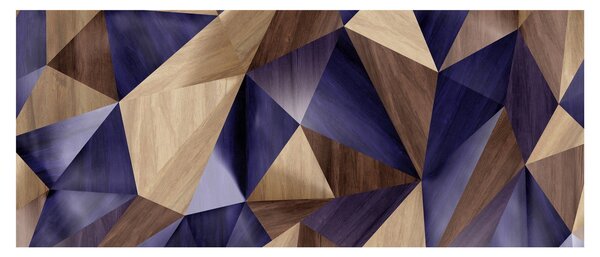 Obraz - 3D drevené trojuholníky (120x50 cm)