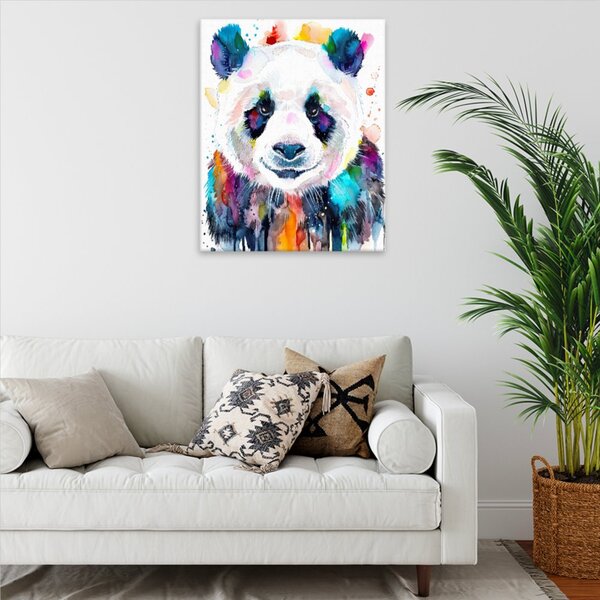 Obraz na plátne - Panda vo farbách - 40x50 cm