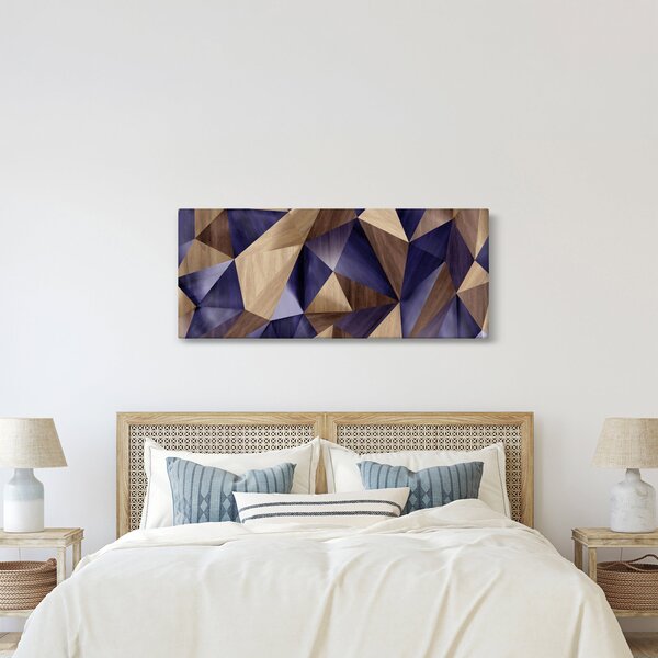Obraz - 3D drevené trojuholníky (120x50 cm)