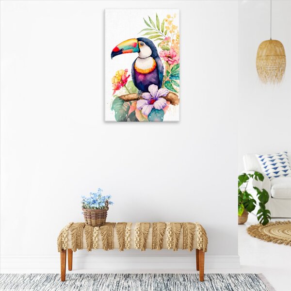 Obraz na plátne - Tukan na vetve - 40x60 cm