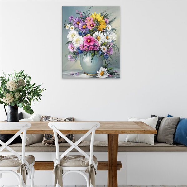 Obraz na plátne - Váza lúčneho kvetu - 40x50 cm