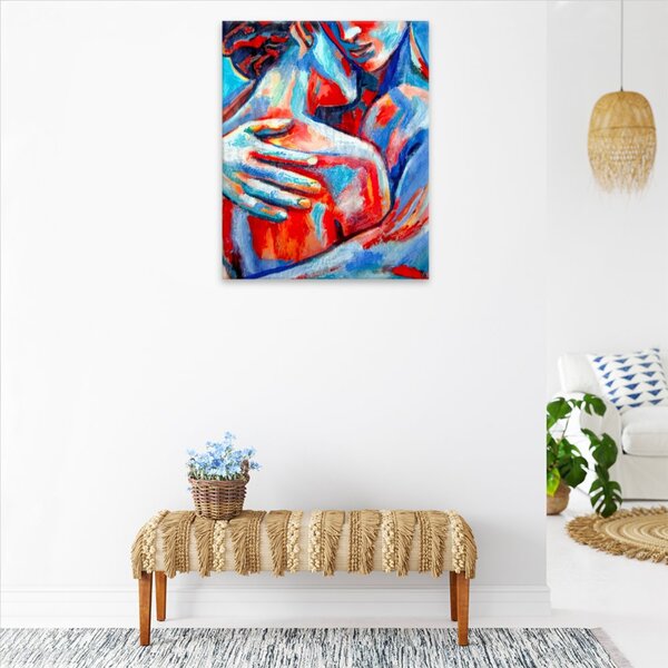 Obraz na plátne - Červenomodré objatie - 40x50 cm