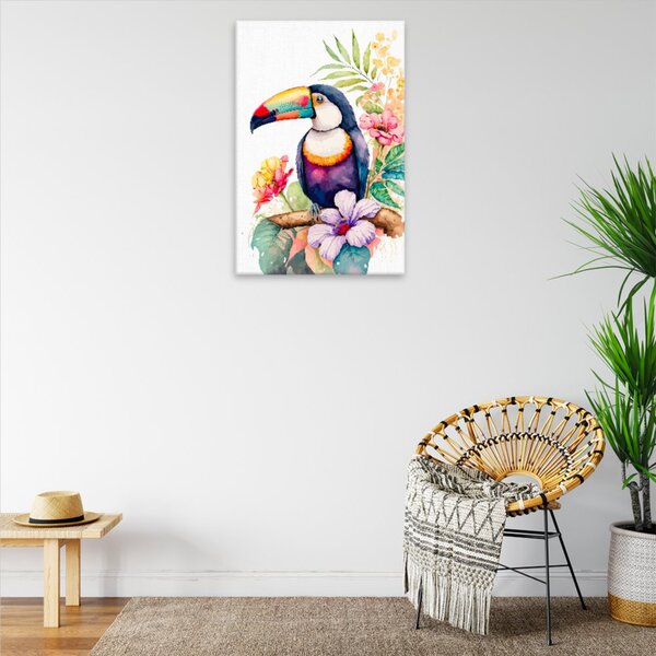 Obraz na plátne - Tukan na vetve - 40x60 cm