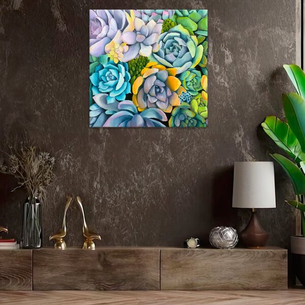 Obraz na plátne - Sukulenty - 40x40 cm
