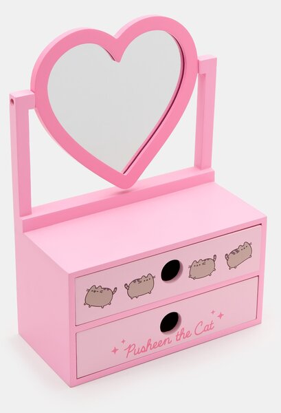 Sinsay - Skrinka so zrkadlom v tvare srdca Pusheen - pastelová ružová