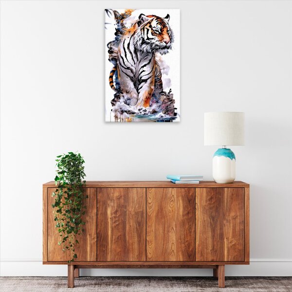 Obraz na plátne - Tiger na brehu - 40x60 cm