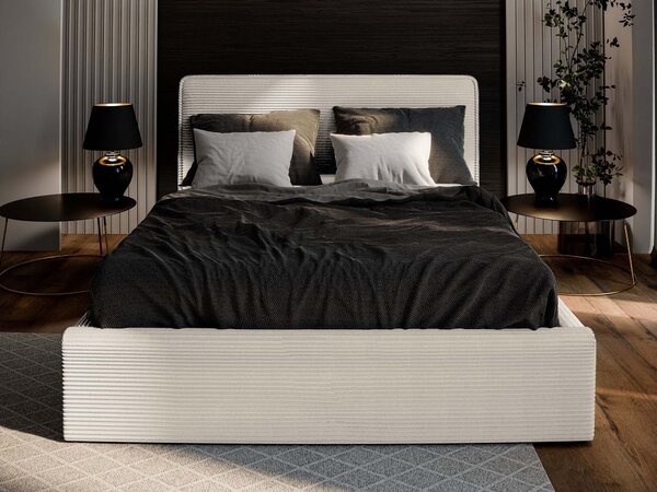 Manželská čalúnená posteľ s úložným priestorom Parmelia 140x200 - krémová
