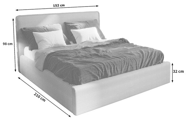 Manželská čalúnená posteľ s úložným priestorom Parmelia 140x200 - krémová