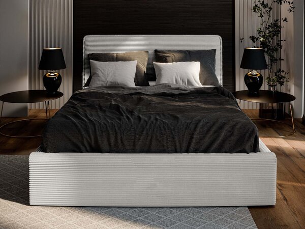 Manželská čalúnená posteľ s úložným priestorom Parmelia 180x200 - sivá