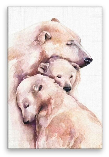 Obraz na plátne - Láska ľadových medveďov - 40x60 cm