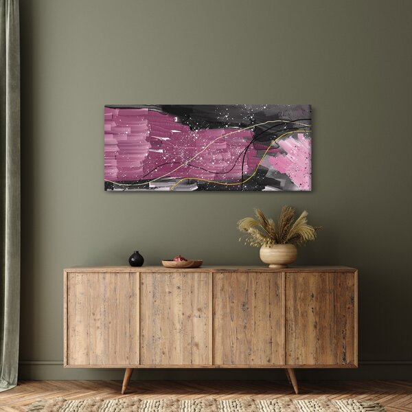 Obraz - Ružovo-čierna abstrakcia (120x50 cm)