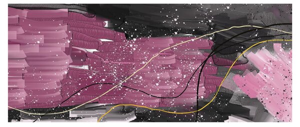 Obraz - Ružovo-čierna abstrakcia (120x50 cm)