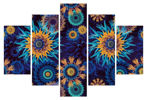 Obraz - 3D kvety (150x105 cm)