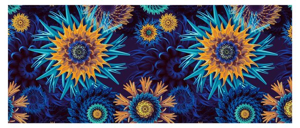 Obraz - 3D kvety (120x50 cm)