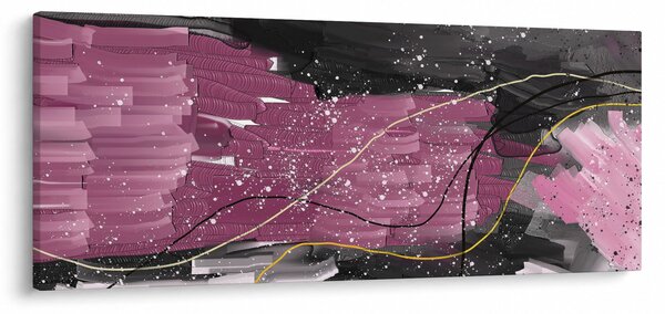Obraz - Ružovo-čierna abstrakcia (120x50 cm)