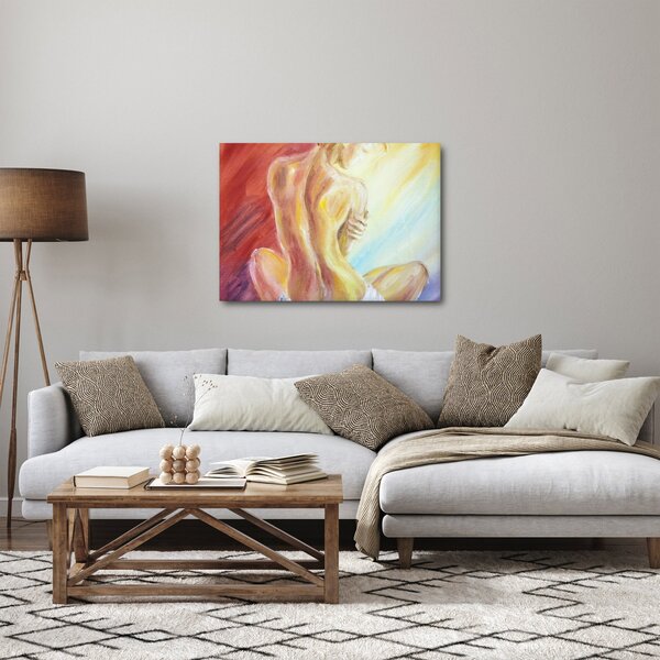 Obraz odpočívajúce ženy, olejomaľba (70x50 cm)