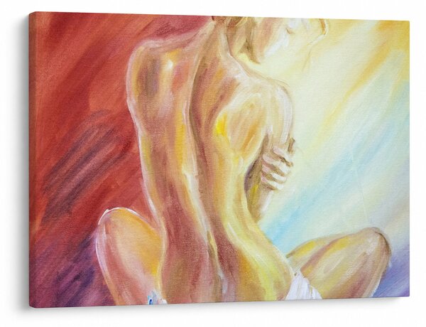Obraz odpočívajúce ženy, olejomaľba (70x50 cm)